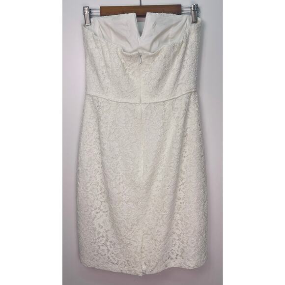 Donna Morgan Collection White Strapless Lace Sweetheart Mini Dress Size 6 - Picture 6 of 14